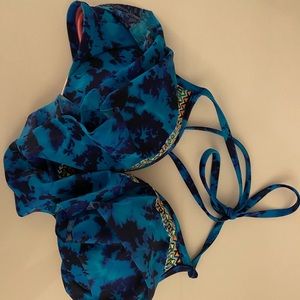 tie dye patterned push up bikini top